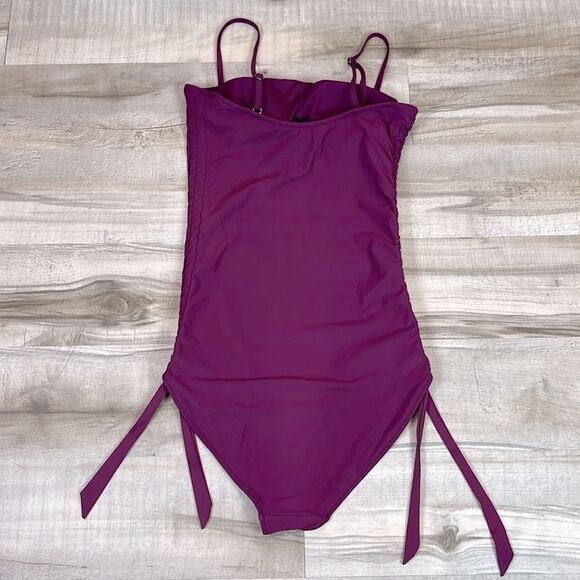 Athleta Shirred One-Pice Swimsuit Plum color Size small - Picture 5 of 8